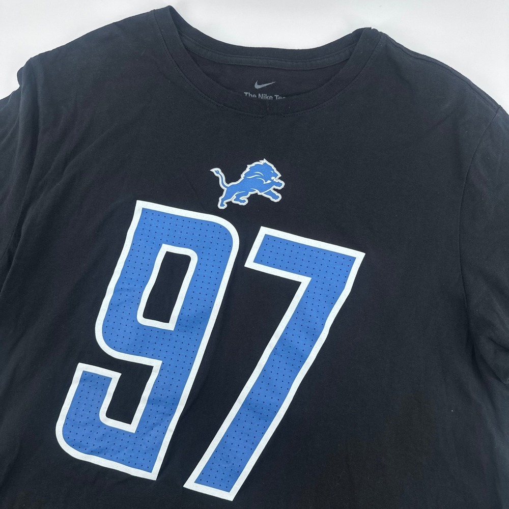 Detroit Lions Aidan Hutchinson Black Tee Shirt‎ Mens XL Black 97 Nike Graphic